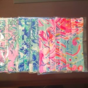 Lot of 6 Lilly Pulitzer fabric face masks